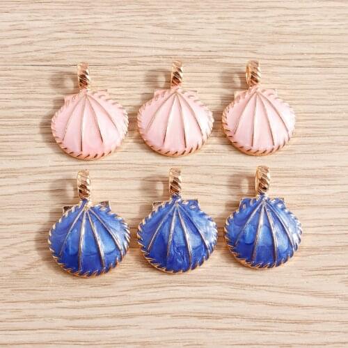 10pcs 20*26mm Enamel Shell Charms for Jewelry Making DIY Drop Earrings Pendants Necklaces Keychain Handmade Crafts Accessories