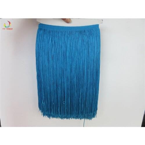 10 Yards 30CM Lace Fringe Blue Trim Polyester Tassel Fringe Trimming For Diy Latin Dress Stage Clothes Accessories Lace Ribbon