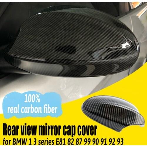 2pcs for BMW 1 3 Series E81 82 87 99 90 91 92 93 Car Side Car Styling Shell Mirror Cover Caps Carbon Fiber Pattern Accessories