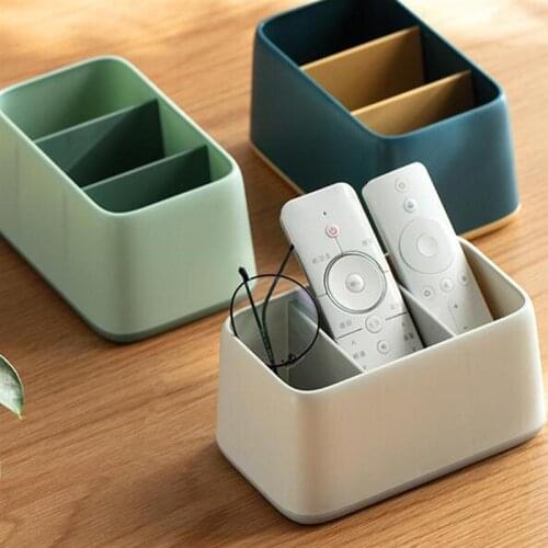 3 Slot Desktop Remote Control Storage Box Multi Grids Cosmetic Jewelry Container Sundries Organizer for Home Office Stationery