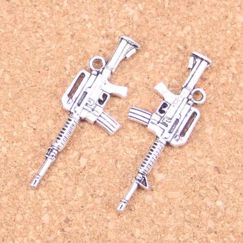36pcs Charms machine gun assault rifle 45x16mm Antique Making pendant fit,Vintage Tibetan Silver,DIY bracelet necklace