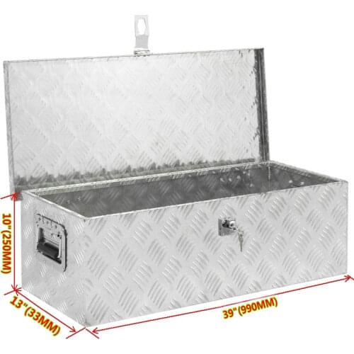 39"X13"X10" Aluminum Pickup TRUCK TRUNK Tool Box TRAILER Under body bed Storage T-Lock with Keys Underbody Pick-up 39*13*10