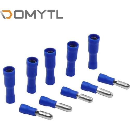 50 Pair Bullet-type Male Female Plug Spring Butt Cold Press Connection Terminals