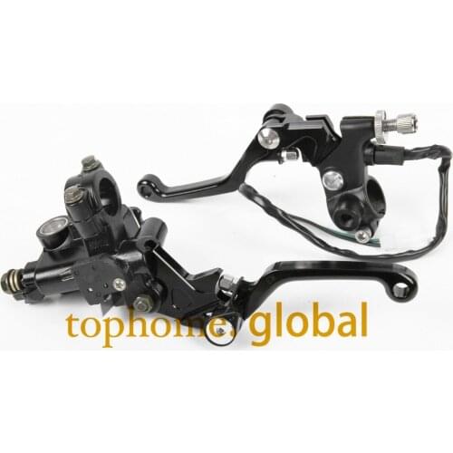 7/8" New CNC Brake Master Cylinder Pressure Switch Reservoir Levers Dirt Pit Bike Set For KAWASAKI KLX125,D-TRACKER125 2010-2013