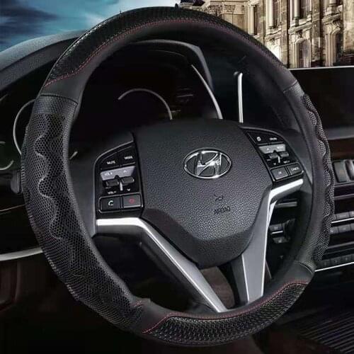 Car steering-wheels cover 37 38cm 15" For Hyundai ELantra/i35 Sonata/i45 Creta/ix25 Tuscon/ix35 Accent Verna Solaris Santa Fe