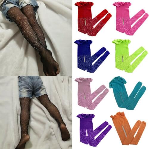 Fishnet Stockings For Kids Girls 55cm Fashion Mesh 11 Colors Pantyhose Tights
