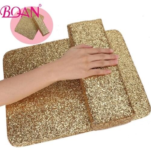 BQAN 1PC PU Leather Sequins Hand Cushion Pillow Nail Art Table Mart Hand Rests Arm Rest Holder Manicure Nail Art Accessories