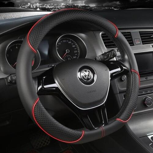 D Shape O shape Car Steering Wheel Cover Non-slip PU Leather for POLO GOLF 7 Scirocco Suzuki Swift Nissan Rogue High Quality
