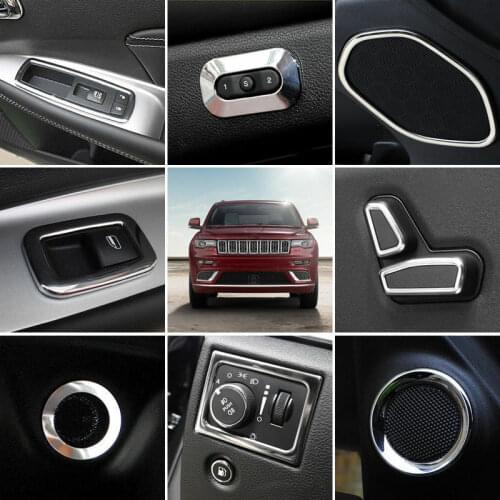 For Jeep Grand Cherokee 2011-18 Chrome Door Window Speaker Seat Cover Trim 18pcs