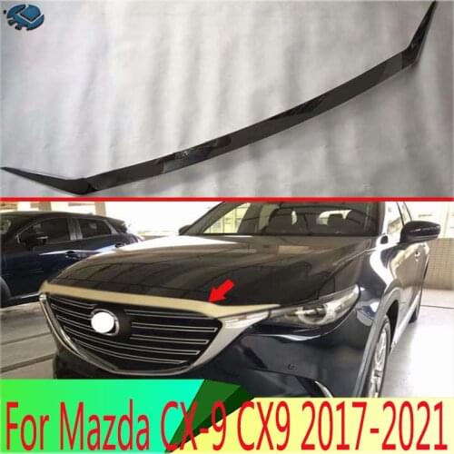 For Mazda CX-9 CX9 2017 2018 2019 ABS Front Hood Bonnet Grill Grille Bumper Lip Mesh Trim Cover Molding Car Styling Kit Sticker