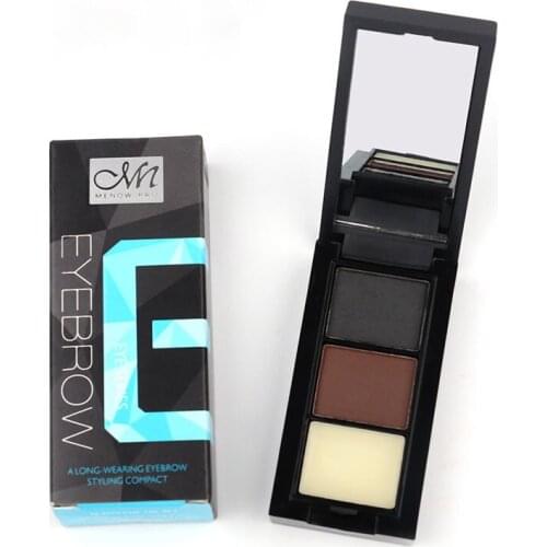 Two-color Eyebrow Powder With Eyebrow Brush Waterproof Three-dimensional Nature Easy To Color Not Blooming