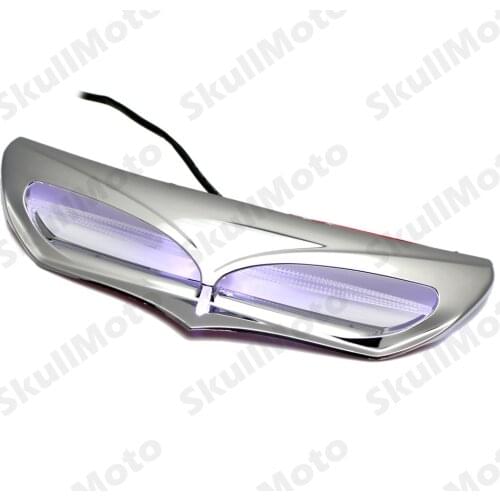 Chrome Motorcycle Fairing Vent Trim LED Batwing Accent Light Cover For Harley Touring Road King Street Electra Glide 2014-2016