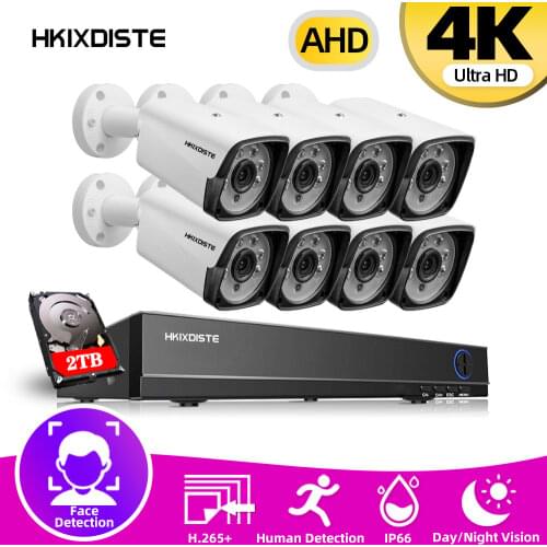 New Super Full HD 8CH AHD 2MP Home Outdoor CCTV Camera System 8 Channel video Surveillance security camera kit 8ch 1080P AHD DVR