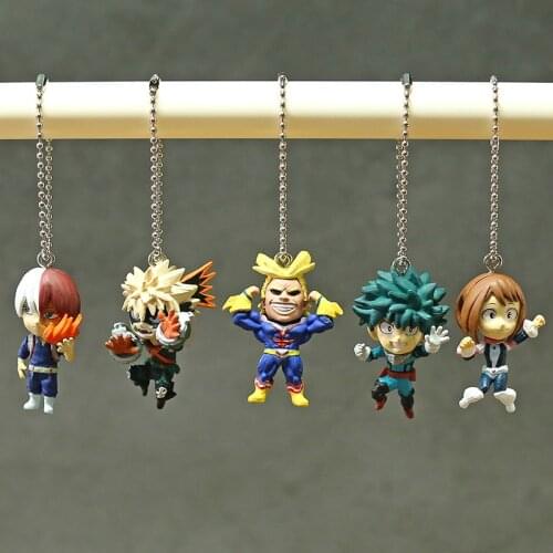 My Hero Academia All Might Midoriya Todoroki Bakugou Ochaco Collection Figures Mini Pendants Toys Dolls 5pcs/set
