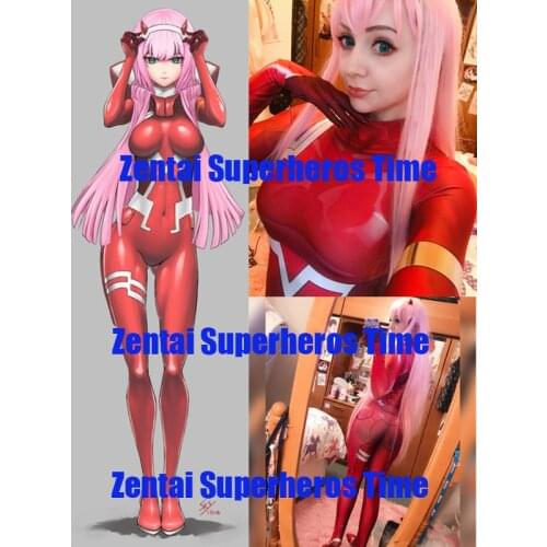 Zero Two Darling in the Franxx 002 Cosplay Costume 3D Printed Spandex Zentai Halloween Catsuit Custom Made Bodysuit