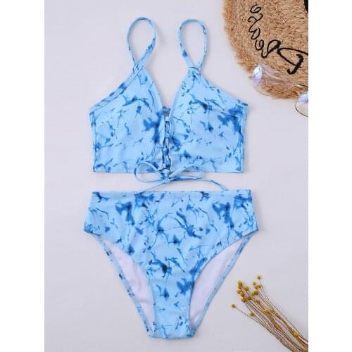 High Waist Bikini Swimwear Women Swimming Bathing Suit Biquini Sexy Bandage Bandeau Brazilian Femme Bikini Traje De Baño Mujer