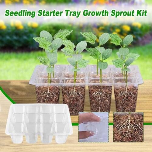 6/12holes Nursery tray Nursery Seedling Starter Garden Yard Tray Grow Box Plant Seed Garden pot