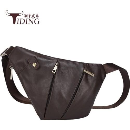 Man Chest Bags Cow Leather Men Casual Fashion Travel Chest Pack Bag Genuine Leather