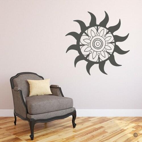 Mandala Sun Wall Stickers Kitchen Living Room Home Decoration Vinyl Bedroom Decor Accessories Interior Ceiling Wall Decals Z601
