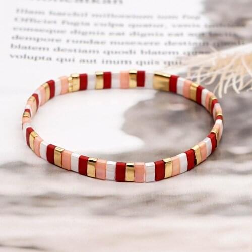 Original Fashion Bohemian Ethnic Handmade Jewelry Tila Rice Beads Braided Beaded Bracelet Bracelet for Women Wholesale
