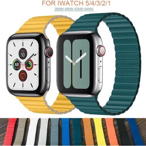 Magnetic Leather Loop strap for Apple Watch SE 4 3 38mm 42mm bands Bracelet for iWatch Series 6 5 44/40mm Watchband Accessories
