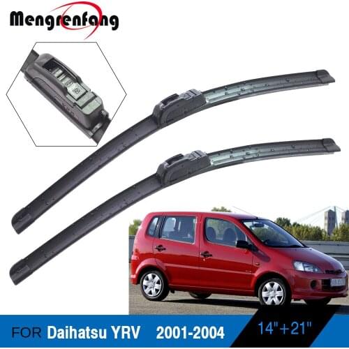 For Daihatsu YRV Car Front Windscreen Wiper Blades Soft Rubber Frameless Wiper J Hook Arms 2001 2002 2003 2004
