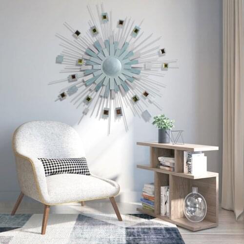 Modern Wrought Iron Creative Sun Wall Hanging Crafts Decoration Home Bedroom Sofa Background Wall Sticker Mural Accessories Art