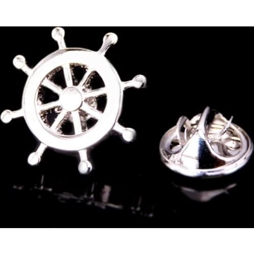 High quality silver steering wheel Brooch brand new Jewelry Wedding Shirt Dress scarf suit LAPEL BADGE PIN gift