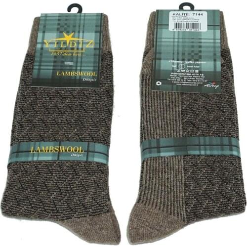 Yıldız 12 Pairs Mink Lambswool Wool Socks Winter Thick and Warm High Quality Mens Socks