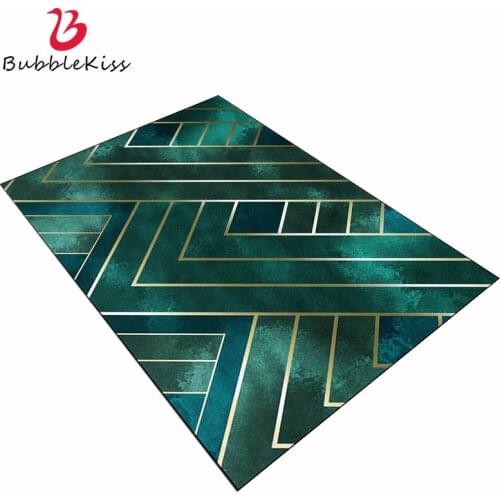 Bubble Kiss Green Rug Nordic Modern Light Luxury Gold Line Living Room Carpet Bedroom Decor Floor Mat Area Rug Anti-Slip 2021