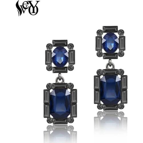 VEYO Vintage Crystal Drop Earrings Elegant Geometric Earrings For Women New Brand Charm Fashion Jewelry Wholesale