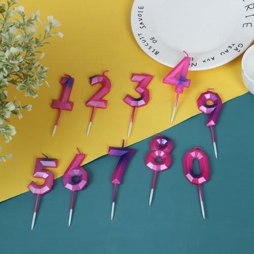 1 Pc Happy Birthday 0-9 Numbers Smokeless Color Candles Cakes Candles Party Props