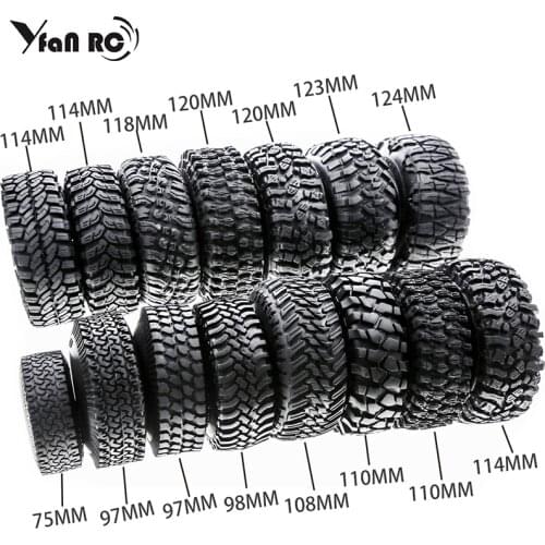 2pcs 1.9inch Rocks Tyres Tire Rubber Wheel Tire for 1:10 RC Rock Crawler TRX4 Bronco D90 D110 Axial scx10 90046 RC4WD CC01 TF2