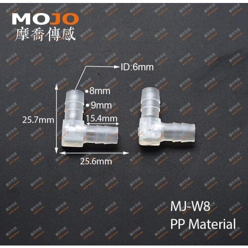 2020 Free shipping!(100pcs/Lots) MJ-W8 PP hose joint Elbow type joint 8mm pipe connectors pipe fittings