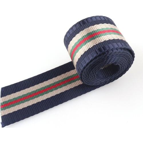 38mm(1.5") Nylon Sewing Belt Dark Blue Striped Webbing Ribbon Bag Leash Dog Collar Strap Outdoor Backpack Parts