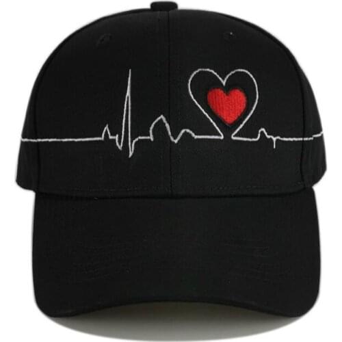 Heartbeat dad hat for women casual cotton embroidery lover baseball cap hip hop outdoor sports snapback hat bone dropshipping