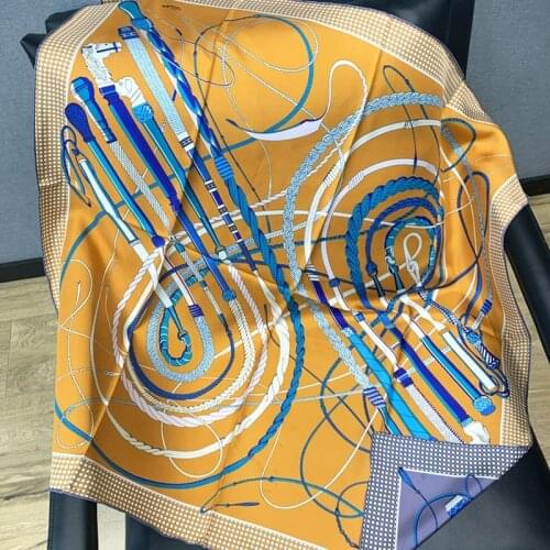 Double Sides Print 100% Silk Scarf Shawl Women Fashion Scarves Wraps 18mm Thicken Type