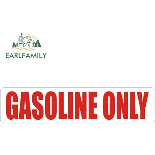 EARLFAMILY 13cm x 3.2cm For Gasoline ONLY RV Car Stickers Car Assessoires Decal Waterproof Sunscreen Windshield Decoration