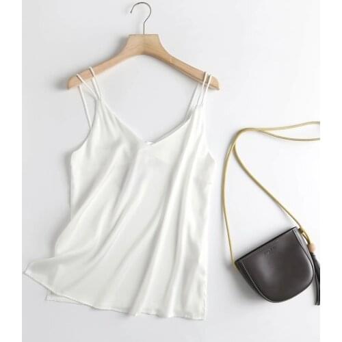 Dave&Di England Style Office Lady Elegant Solid Satin Fashion Summer T Shirt Women Camisetas Verano Mujer 2021 Camisole Tops