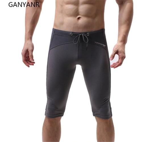 GANYANR Running Tights Men Compression Shorts Leggings Gym Sportswear Fitness Basketball Sport Legging Jogging Training Exercise