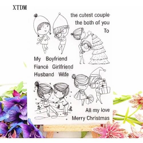 Hot sale little couple Transparent Clear Stamps / Silicone Seals Roller Stamp for DIY scrapbooking photo album/Card Making