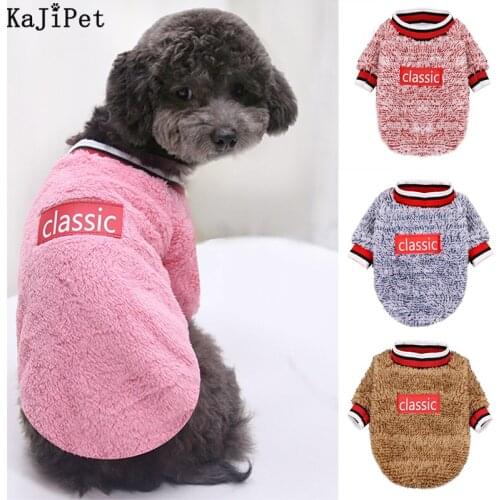 Classic Lamb Wool Warm Dog Coat Winter Dog Clothes French Bulldog Soft Winter Clothes For Dogs Jacket Small Medium Dog-Clothes