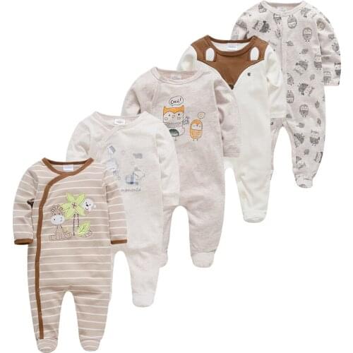 Kavkas 3 5 pcs/set Baby Girl Clothes 100% Cotton roupa de bebe Newborn Boy Rompers Long Sleeve Summer Autumn Clothing