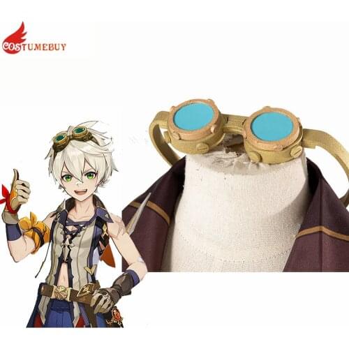 Costumebuy Game Genshin Impact Bennett Cosplay Costume Glasses Halloween Carnival Party Accessories Punk Glasses Fit Bennett