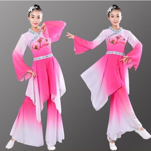 Chinese style outfit women new style hmong elegant fan dance costume national wind dance performance clothing