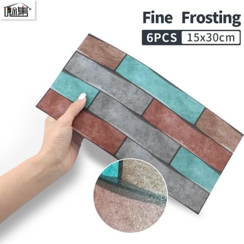 New Product Matte PVC Waterproof Simulation 3D Stereo Black and White Brick Pattern Wall Sticker