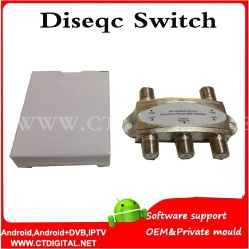 DiSEqC Switch diseqc 4x1 100pcs free shipping 4 in 1 GD-41C 4x1 Satellites FTA TV LNB Switch for satellite tv receiver
