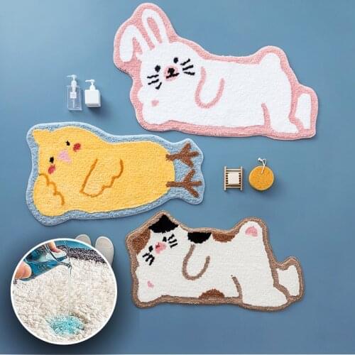 Plush Entrance Door Furry Mat For Children Baby Carpet For Living Room Modern Kids Rugs Animal Fluffy Bath Mat Kawaii Room Decor