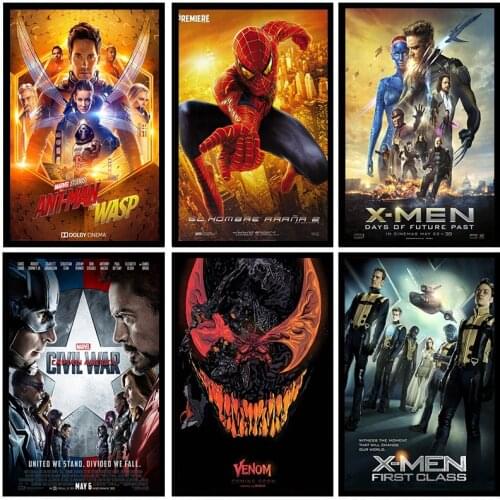 Marvel Movie Posters Wall Art Captain America Avengers Canvas Paintings Superheroes Prints Cuadros Home Decor Canvas Picture