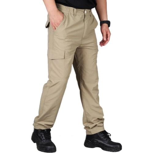 Casual Pants Men Solid Color Pockets Quick Drying Breathable Joggers Cargo Pants Trousers Mens Clothing 2021